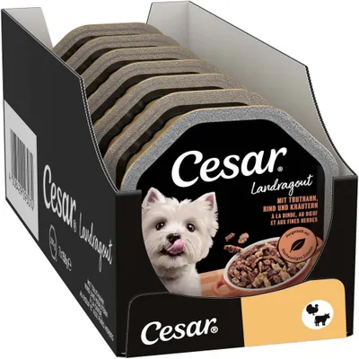 Cesar tálcás megapack 14 x 150 g - Vidéki ragu: csike, zöldség & barna rizs