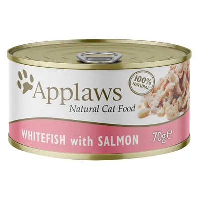Applaws Natural Cat Food, 100% Natural, WHITEFISH with SALMON, 70 g - kissanruokapurkki
