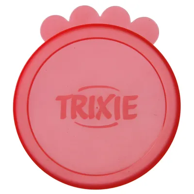 Red lid with Trixie logo, suitable for sealing cans.