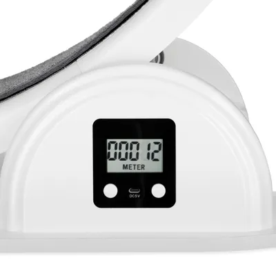 Digitalanzeige mit Zählerstand 00012, Beschriftung 'Meter', zwei Bedienknöpfe und DC5V-Anschluss sichtbar.