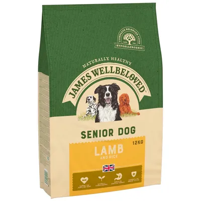 James Wellbeloved Senior Dog suha hrana za pse s janjetinom i rižom, hipoalergena, podržava zglobove i srce, nježna za osjetljiv želudac, pakiranje 12 kg.