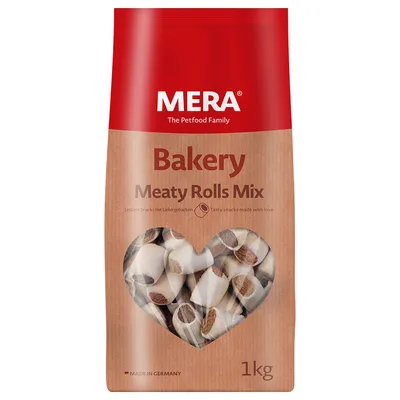 MERA Bakery Meaty Rolls Mix, gustări delicioase coapte cu dragoste, fabricate în Germania, pachet de 1 kg.