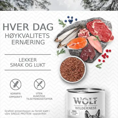 Wolf of Wilderness Adult 6 x 400 g - Single Protein