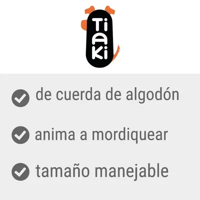 Tiaki. de cuerda de algodón, anima a mordiquear, tamaño manejable