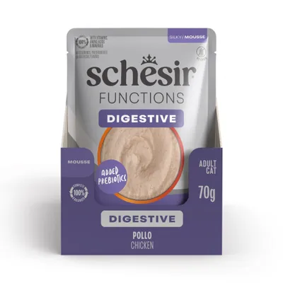 Schesir Functions Mousse 12 x 70 g - Digestive med kyckling Schesir Functions Mousse 12 x 70 g - Digestive med kyckling