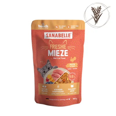 Sanabelle Freshe Mieze 10 x 100 g - Pute & Huhn Sanabelle Freshe Mieze 10 x 100 g - Pute & Huhn