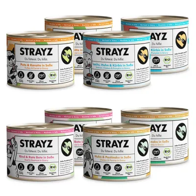 STRAYZ BIO våtfoder för katter 8 x 200 g - BIO provpack (4 sorter) STRAYZ BIO våtfoder för katter 8 x 200 g - BIO provpack (4 sorter)