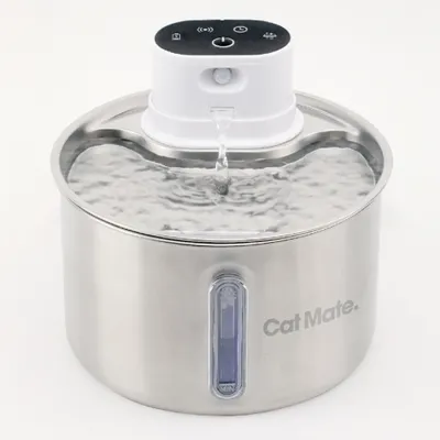 Cat Mate Trinkbrunnen Edelstahl, drahtlos - 2,2 L Cat Mate Trinkbrunnen Edelstahl, drahtlos - 2,2 L