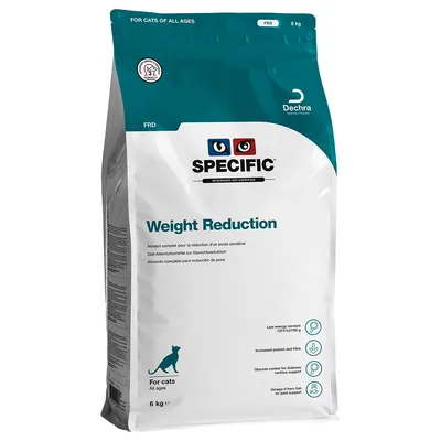 Specific Weight Reduction, Diät-Alleinfuttermittel für Katzen aller Altersgruppen, 6 kg. Niedriger Energiegehalt, erhöhter Protein- und Faseranteil, Omega-3 aus Fischöl.