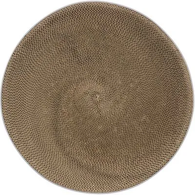 Ronde krabplaat van golfkarton, zichtbaar honingraatpatroon. Materiaal: karton. Geen merknaam of extra tekst zichtbaar.