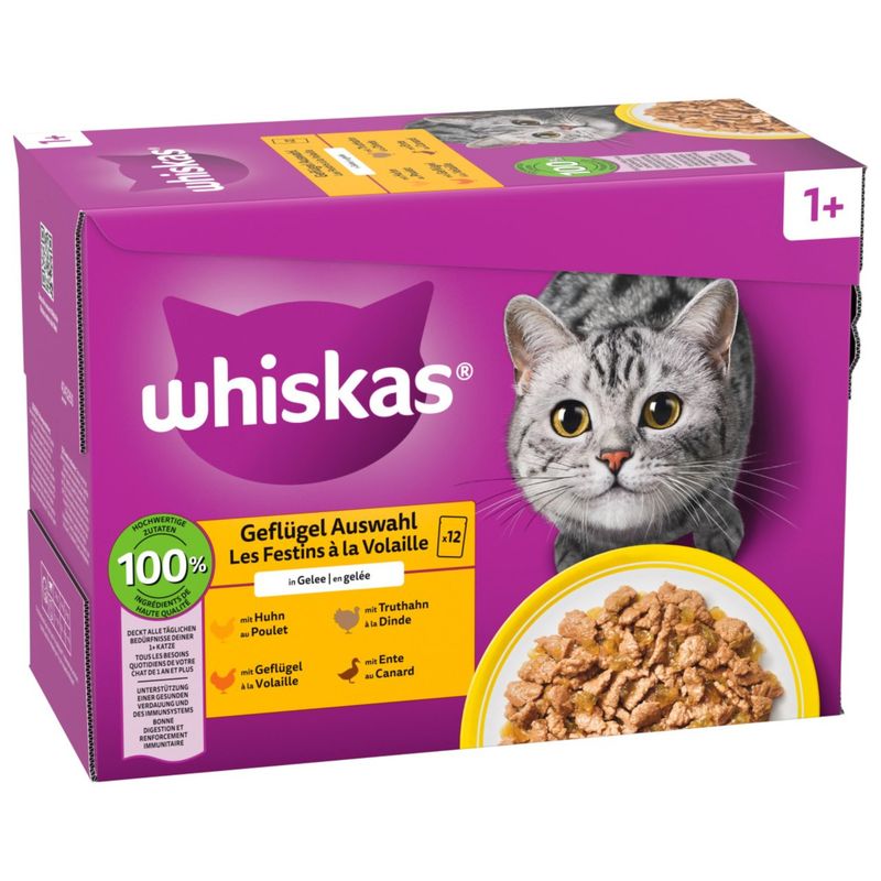 Multipack Whiskas 1+ Adult Frischebeutel 12 x 85 g