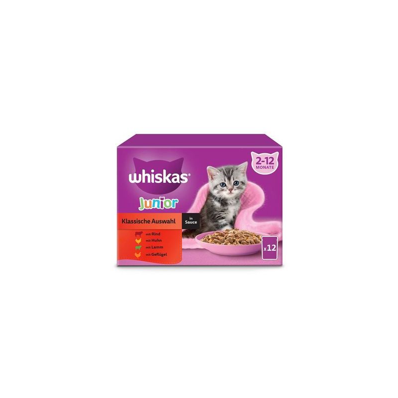 Gemengd Pakket Whiskas Junior Maaltijdzakjes 12 x 85 g