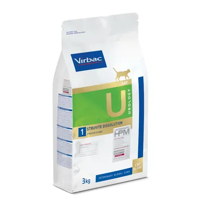 Virbac Veterinary HPM Urology Cat, Struvite Dissolution, 3kg. Spezielles Katzenfutter zur Unterstützung bei Struvitsteinen. Geeignet für alle Katzengrößen.