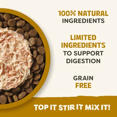 100% naturlige ingredienser, begrænsede ingredienser til støtte for fordøjelsen, kornfri. Top det, rør det, mix det! 100% naturlige ingredienser, begrænsede ingredienser til støtte for fordøjelsen, kornfri. Top det, rør det, mix det!