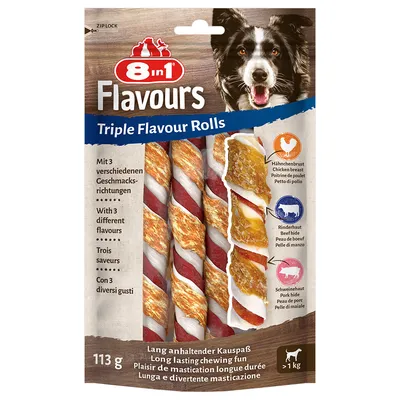 8in1 Triple Flavour Rolls žuvacie tyčinky