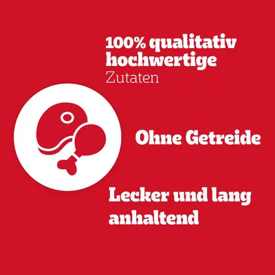 100% высококачественные ингредиенты, без зерна, вкусно и долго сохраняется.