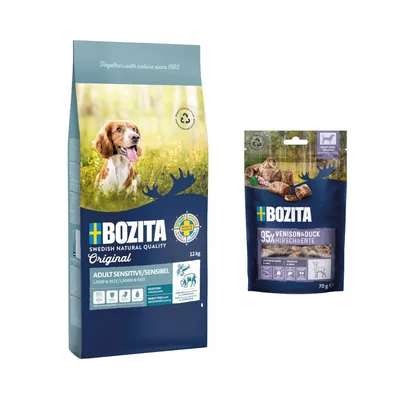 Bozita Original 12 kg pienso + 2 x 70 g Bozita Meaty Bites ¡gratis!