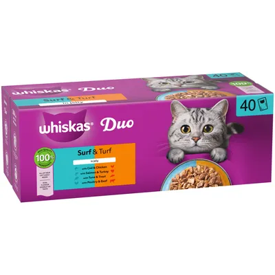 Whiskas 1+ Duo Surf & Turf in Jelly Whiskas 1+ Duo Surf & Turf in Jelly