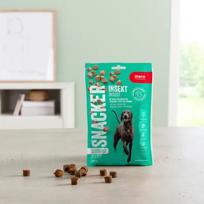Mera Snacker Insekt, 200g. Per cani sensibili. Ideale per addestramento e ricompensa. Consistenza morbida. Made in Germany.
