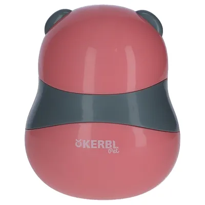Kerbl Pet Futterspender in Rosa mit grauem Streifen, geeignet für Haustierfutter. Markenname sichtbar: Kerbl Pet.