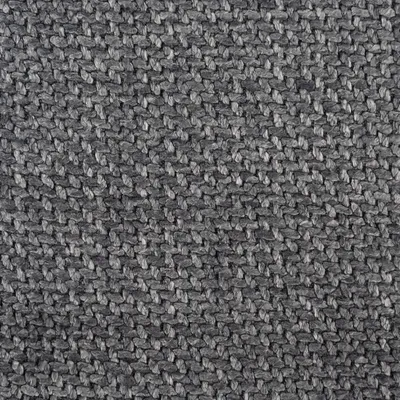 Nahaufnahme eines grauen, gewebten Stoffmaterials mit strukturierter Oberfläche.