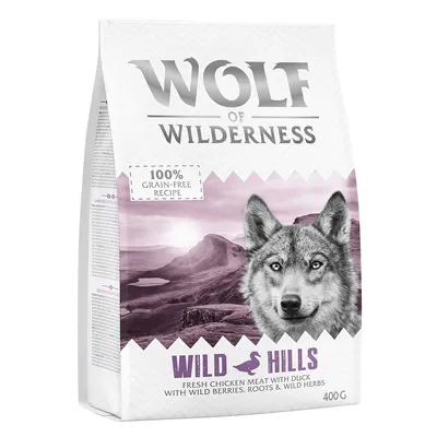 Wolf of Wilderness Wild Hills, 100% grain-free recipe, fresh chicken meat with duck, wild berries, roots & wild herbs, 400 g