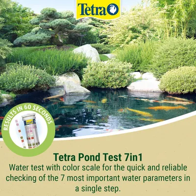Tetra Pond Test 7in1, water test with colour scale for quick checking of the 7 most important water parameters in one step. Results in 60 seconds. Tetra Pond Test 7in1, water test with colour scale for quick checking of the 7 most important water parameters in one step. Results in 60 seconds.