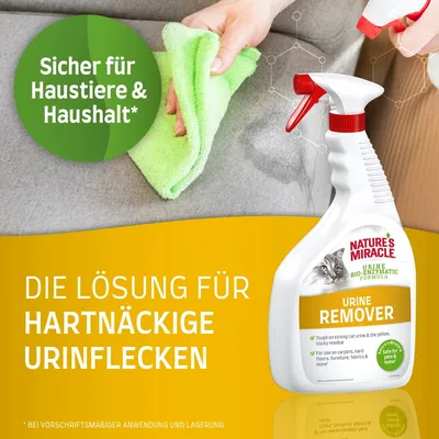 Nature's Miracle Urine Remover, bio-enzymatische Formel. Sicher für Haustiere und Haushalt. Die Lösung für hartnäckige Urinflecken auf Teppichen, Böden, Möbeln und Stoffen.