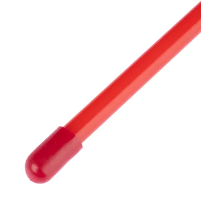 Red plastic rod with rounded tip.