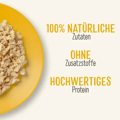 100% natürliche Zutaten, ohne Zusatzstoffe, hochwertiges Protein.