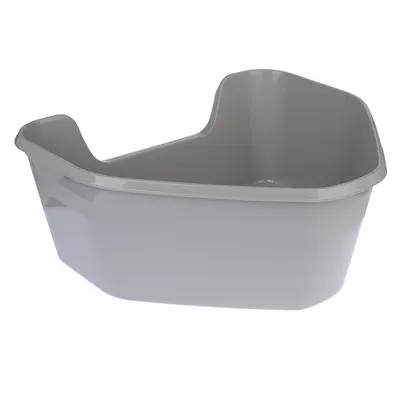Grey plastic tray with raised edge, suitable for various uses.