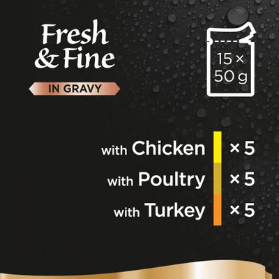 Sheba Fresh & Fine in Gravy Mini Pouches 45 x 50g