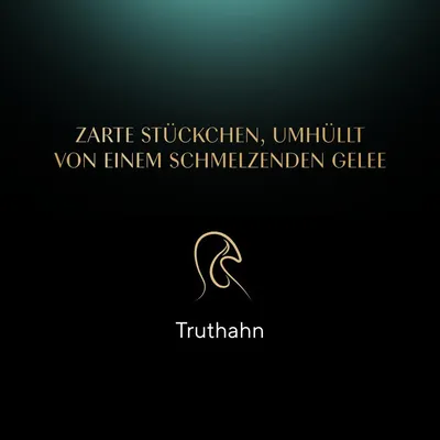 Zarte Stückchen, umhüllt von einem schmelzenden Gelee. Truthahn.
