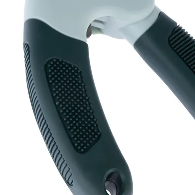 Close-up of an ergonomic handle with non-slip surface, suitable for precise handling.