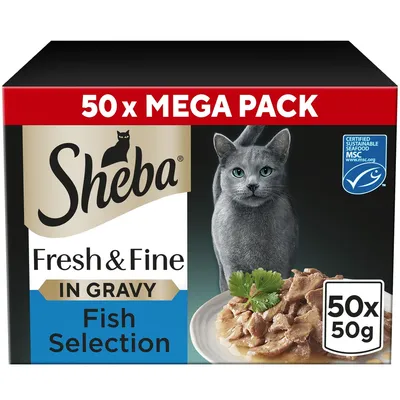 Sheba Fresh & Fine in Gravy Mini Pouches 50 x 50g