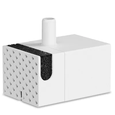 White filter insert with black foam and plastic housing, suitable for water or air purification systems.