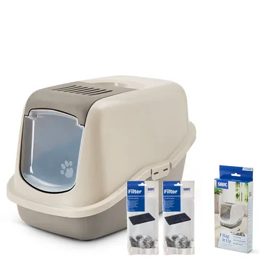 Toilette per gatti Savic Nestor Happy Planet - crema / grigio intenso