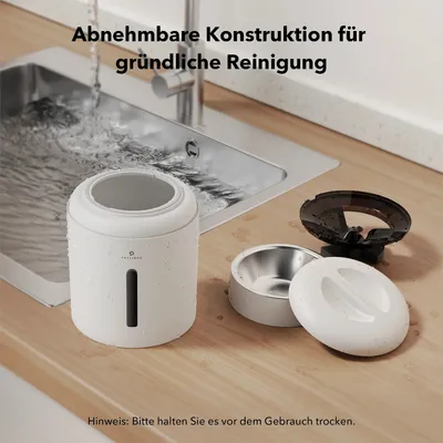 Abnehmbare Konstruktion für gründliche Reinigung. Hinweis: Bitte halten Sie es vor dem Gebrauch trocken.