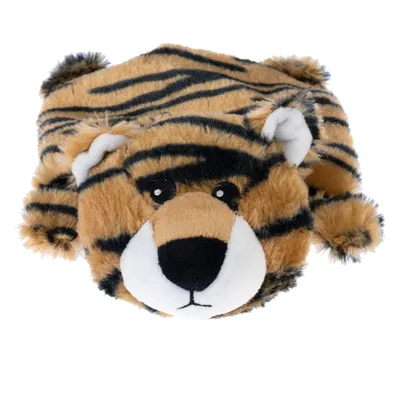 Plysdyr i tigerform med stribet pelsmønster, egnet til kæledyr.