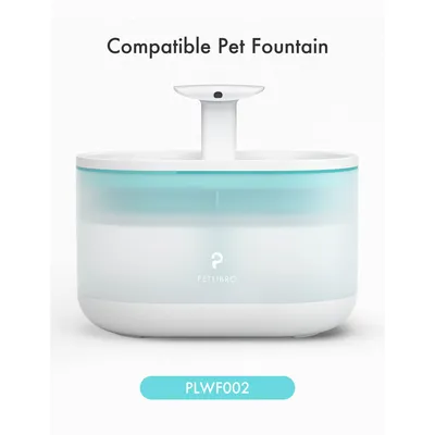 Petlibro kompatibler Trinkbrunnen Modell PLWF002, weiss mit türkisfarbenem Wasserbehälter.