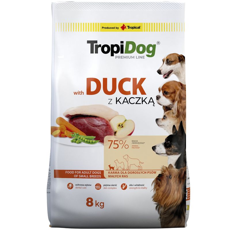 Tropidog Premium Adult Small Rață și orez