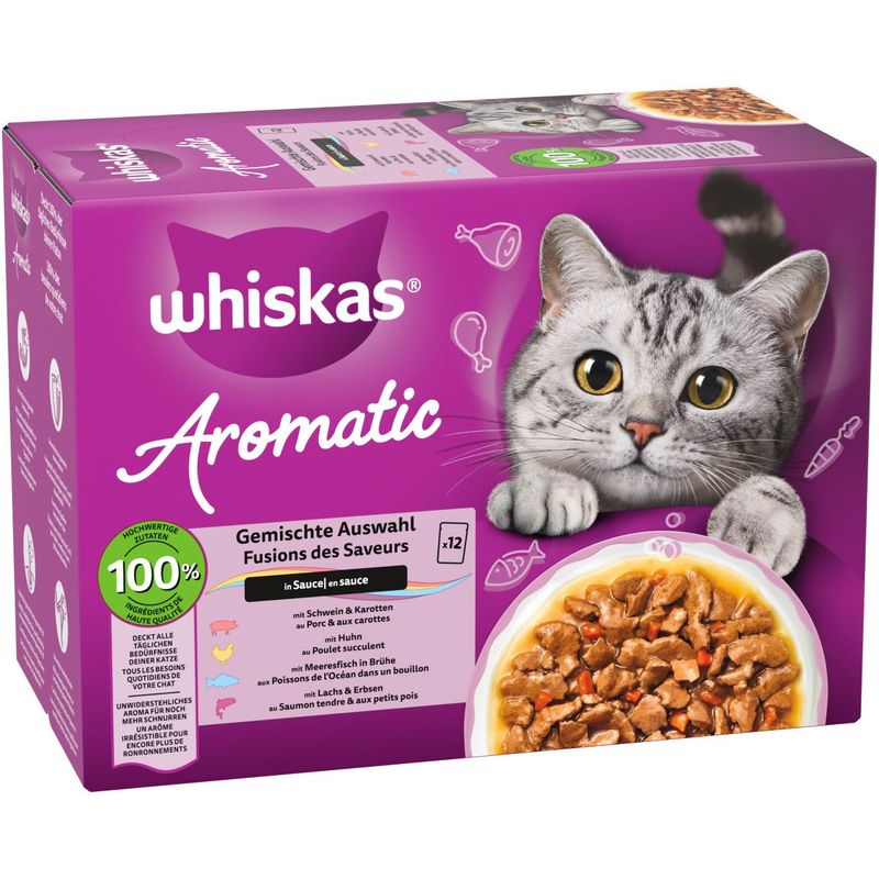 Varčno pakiranje Whiskas 1+ Aromatic Selection 96 x 85 g