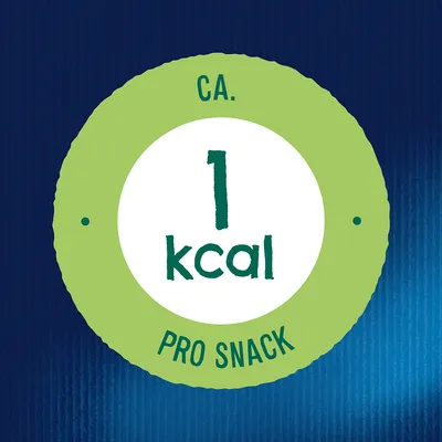 Ca. 1 kcal pro Snack.