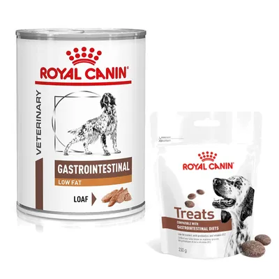 Royal Canin Veterinary Canine Gastrointestinal + 3 x 230 g Gastrointestinal Snacks kaupan päälle!