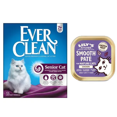 Ever Clean Senior 10 l arena para gatos + Lily's Kitchen 19 x 85 g ¡gratis!