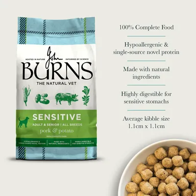 Burns Adult Sensitive+ Varken & Aardappel Hondenvoer - 12 kg