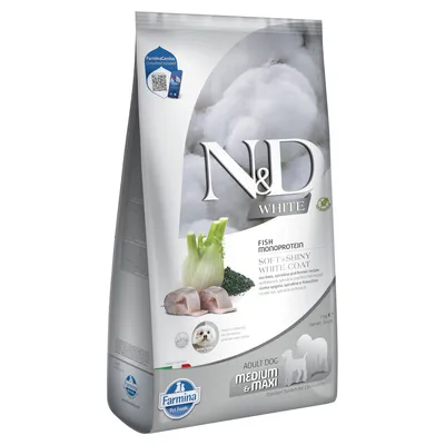 Farmina N&D Dog Adult Medium/Maxi White morský vlk, fenikel a spirulina