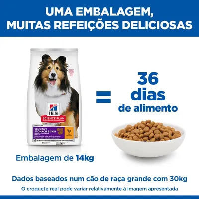 Hill's Science Plan Sensitive Stomach & Skin Adult 1+ Medium com frango