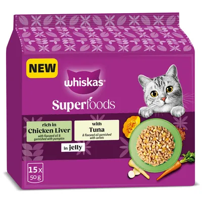 Whiskas 1+ Superfoods Mixed Selection in Jelly