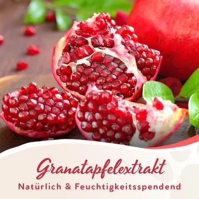 Granatapfelextrakt. Natürlich und feuchtigkeitsspendend.